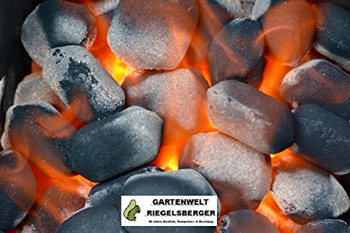2x 5 kg Kohle Manufaktur Premium Grillbriketts RAUCHFREI, bis zu 4,5 Std. Brenndauer, Grillbrikett Briketts Grill Holzkohle Brikett MADE IN GERMANY von Gartenwelt Riegelsberger-SET - 4