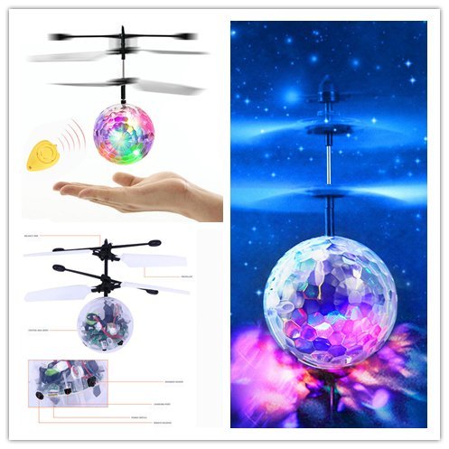 OHQ Led Lanterne Avion Flying Rc Ball éLectrique Led Jouet Clignotant Induction Induction HéLicoptèRe (Noir)