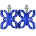 Produktbild Semoss 2 Stück Universal Pedal Anti-Rutschpedal Aluminium Fahrradpedale Mountainbike Pedal MTB Plattform Pedale Trekking in Schmetterling Design,Blau,Größe:9/16 Zoll