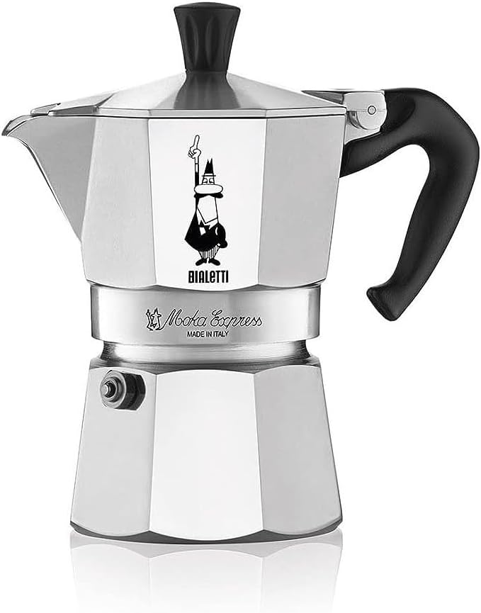 Bialetti - Moka Express: 4 Cups Ocak Üstü Espresso Pişirici - 190ml - Gümüş Renk - Alüminyum Gövde - Patentli Güvenlik Valfi - Tüm Ocak Türleri İçin Uygundur (İndüksiyon Hariç)