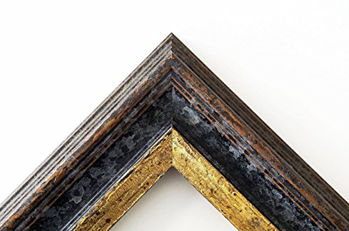 Spiegel Wandspiegel Badspiegel Flurspiegel Garderobenspiegel – Über 200 Größen – Trento Schwarz Gold 5,4 – Außenmaß des Spiegels 30 x 80 – Wunschmaße auf Anfrage – Antik, Barock - 3
