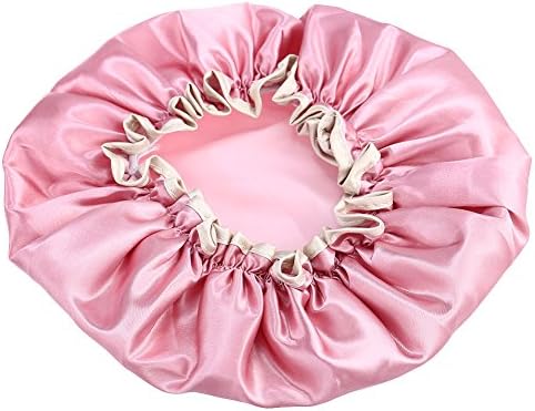 DaricowathX 3 Pack Waterproof Shower Cap Double Layer Bath Cap Elastic Band Spa Shower Hat for Women Use (H01)