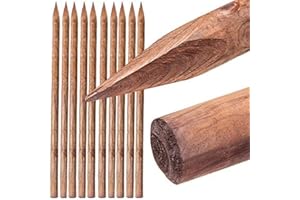 Suinga Set di 10 Palo in legno da 200 cm, Ø 6 cm. Tutoree in legno con punta per il fissaggio di alberi, recinzioni, recinti, ...