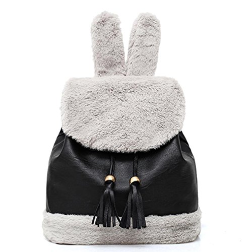 Preisvergleich Produktbild Malloom® Frauen Hairy Backpacks Schultasche Student Plüsch Rucksack Mädchen Cute Rucksäcke Plüsch Rucksack weibliche Plüsch Hasenohren Hochschule Wind gefranst Freizeit Rucksack Tasche