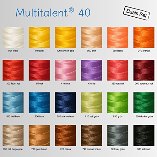 Multitalent® Maschinen-Stickgarn Basis-Set (24 x 1000m) im Nachfüllpack - 3