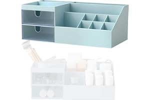 YYWEI Make Up Organizer, Kosmetik Organizer 244 x 120 x 90mm Schmink Aufbewahrung mit Schubladen für Kommode, Schlafzimmer, Badezimmer zum Speichern Kleiner Objekte (Cyan)