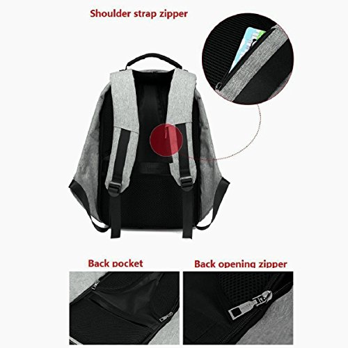 JUDIAO Business Laptop Rucksack mit USB-Ladeanschluss  Diebstahlsicherer Gro  er Kapazit  t Reise Rucksack Schule Schultasche f  r Notebook Computer  