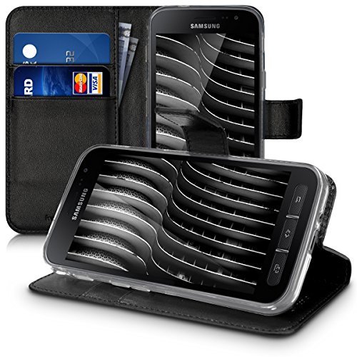 kwmobile Funda para Samsung Galaxy Xcover 4 - Wallet Case plegable de cuero sint tico - Cover con tapa tarjetero y soporte en negro reviews kwmobile Funda para Samsung Galaxy Xcover 4 - Wallet Case plegable de cuero sint tico - Cover con tapa tarjetero y soporte en negro