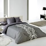 Reig Martí Aura - Juego de funda nórdica jacquard, 4 piezas, para cama de 180 cm, color gris