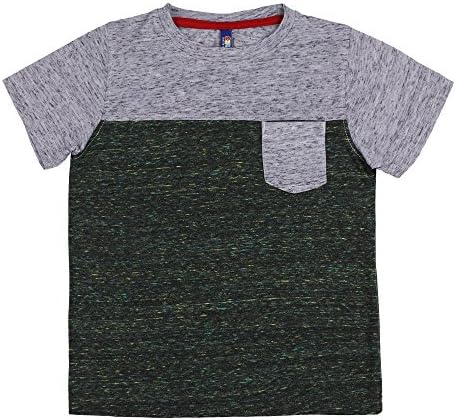 Tickles Boys Grey And Green Henley Neck T-Shirt