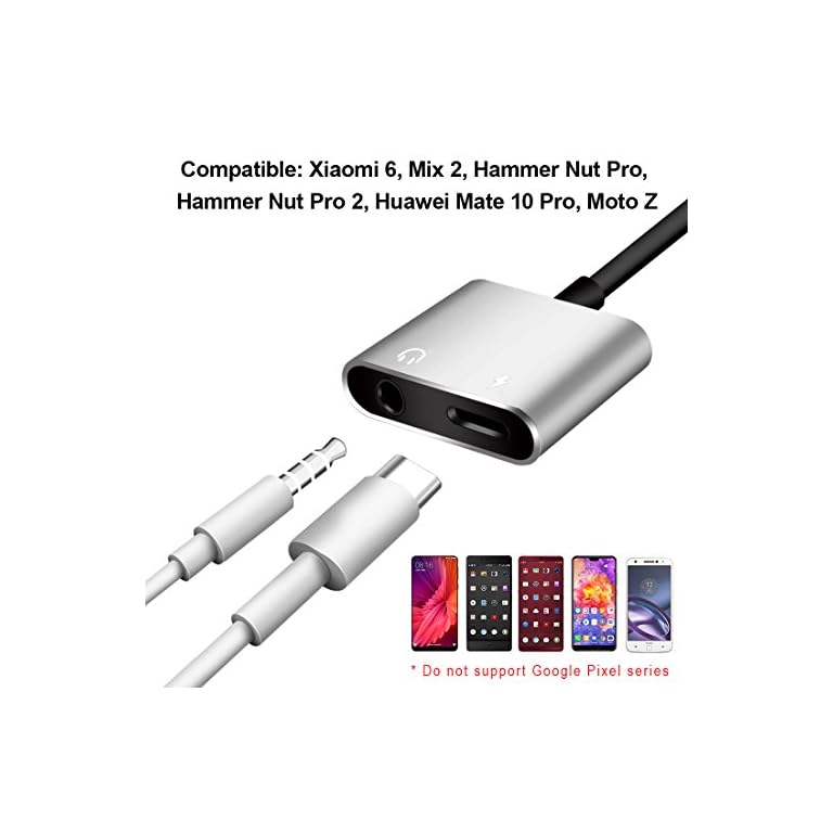 LOKUKA Adattatore Splitter USB C A 2 Jack 3.5 Mm TRRS, Con Chip DAC Hi-Res 24bit/96KHz, Per Due Cuffie O Microfoni, Cavo Intrecciato In Nylon, 30 Cm, Argento