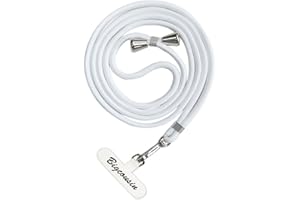Bigcousin Tour de Cou Telephone Universelle,Réglable Amovible en Nylon Pendentifs Collier de Longe Porte-clés Cordon pour Plupart de Téléphones Intelligents,Blanc