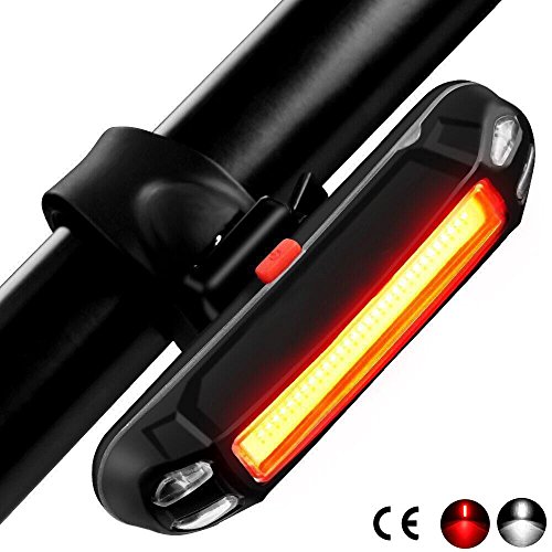 Tegollus Fahrrad Rücklicht Led USB Wiederaufladbar Fahrradlicht 240° sichtbar 16 Rote COB LED Bis zu 10h 4 Modi Memory-Funktion Wasserdicht Geeignet für Helm und Fahrrad, etc