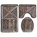 Produktbild sexy world Old Wooden Barn Door of Farmhouse Oak Countryside Village Board Rural Life Photo Print Brown Bathroom Rug 3 Piece Bath Mat Set Contour Rug and Lid Cover