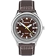 Sekonda Men's 42mm Pilot Style Quartz Watch with Analogue Display Date Window and Leather Strap 50m Water Resistant