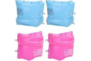 JINGUOSICHENG 2pcs Inflatable Swim Armbands Kids Swimming Floats Sleeves Water Wings Roll up Float Tube Armlet for Boys Girls 2-6 Years Learning Swimming
