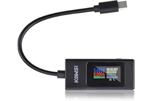 VOKTTA Tester USB C typu C, miernik multimetru, woltomierz, miernik prądu 0-6,5 A, 4-30 V, miernik prądu USB C, wskaźnik mocy, prądu, napięcia, temperatury
