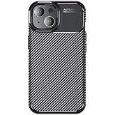 Case Black Carbon Silicone Original Compatible with Spia Apple iPhone 15 (Compatible with Apple iPhone 15, Black)