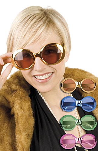erdbeerloft - Oversize Glamour Brille 70er Kostüm Sonnenbrille, Viele Farben