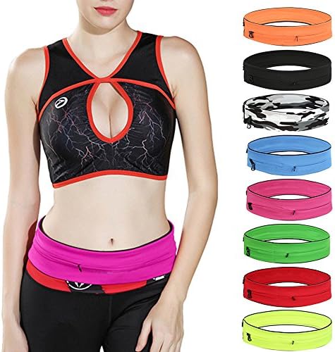 Asiki Running Belt Workout Belt Sport Exercise Waist Packs with Key Clip and Front Invisible Zipper, Fit Phone iPhone 5 5s 6 6s 7 plus Samsung Galaxy S7 S5 S6 Edge Plus