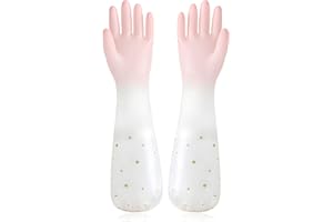 JYJLLM a pair cotton lined rubber gloves，washing up gloves，kitchen gloves，marigold gloves medium–Suitable for Household, Gardening, Weeding, Washing, Cleaning，Dishwashing，Waterproof Lined for Warmth
