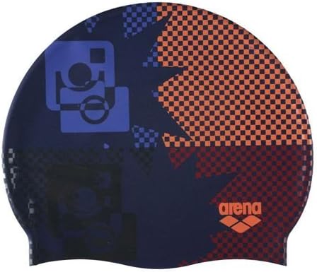 Arena Print Silicone Swim Cap Ska Navy