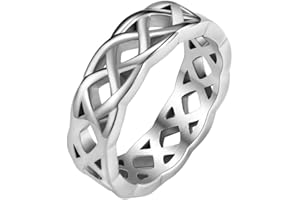 HIJONES Stainless Steel Celtic Knot Ring for Men Women Eternity Promise Wedding Band