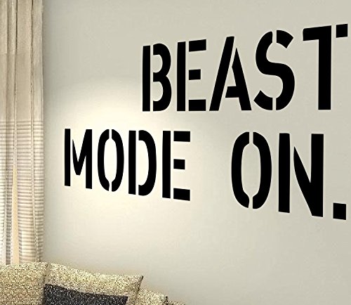 Beast Mode On – Gesundheit Training Motivation Workout Gym Fitness Herz Life Family Love House zusammen Zitate Wand Vinyl Aufkleber Aufkleber Art Decor DIY