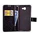 Galaxy J5 Prime Leather Case,Galaxy J5 Prime Floral Wallet Case,Leeook Card Slots Pu Leather Magnetic Closure Bookstyle Elegant Retro Pressed Flower Strap Flip Wallet Proective Case Cover with Stand for Samsung Galaxy J5 Prime+1x Black Stylus-Flower,Black