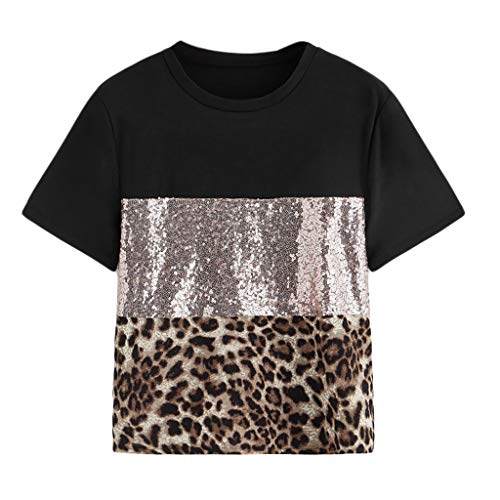 Women's Short Sleeve Striped Color Block T-Shirt - 95% Cotton 5% Spandex, Casual Summer Fashion Tee