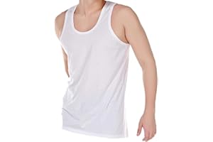HDUK MENS UNDERWEAR Pack of 6 Mens 100% Cotton Summer Weight Singlet Vests Underwear/White/Available in Sizes Small/Medium/Large/X Large/XX Large