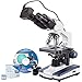 Produktbild amscope 40 x -2500 X LED Fernglas Compound Mikroskop mit 50pc blanko Folien und 14 MP USB3 Kamera