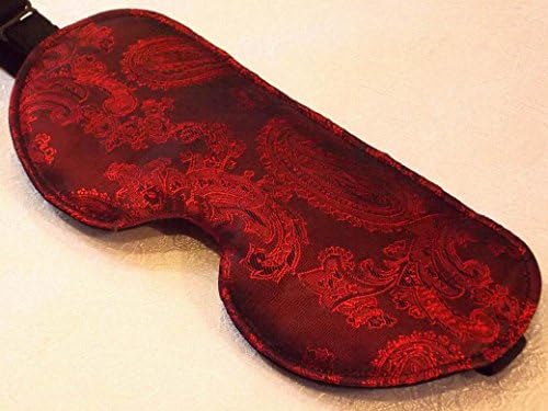 Hand made red luxurious sleepmask in organza bag, sleep, relax, meditation, eye