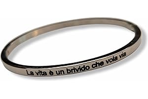 SiLo Bijoux BRACCIALE VASCO ROSSI - AMICHE DONNA RIGIDO IN ACCIAIO INOX CON FRASE DEICA INCISA LASER INOSSIDABILE ANALLERGICO-CONFEZIONE REGALO
