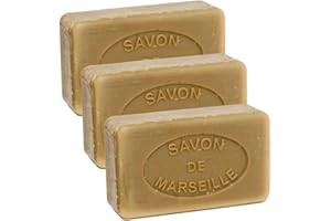 LA MAISON DU SAVON DE MARSEILLE Trio Savon de Marseille Solide –72% d’Huile d’Olive et de Coprah – Fabriquée Selon la Recette Traditionnelle- 100% Végétal et Naturel – Fabriqué en Provence – Savon Visage, Main & Corps – 3x100 g