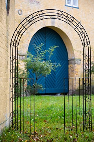 Rosenbogen 12mm Eisen! B: 140cm Schwarz mit Türen / Tor - 2