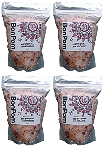 (4 PACK) - BonPom - Himalayan Bath Salt Rose | 1kg | 4 PACK BUNDLE