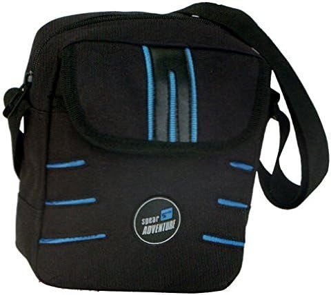 Small Cross Body Handbag 811 Stripes Zip Back Compartment in 5 Colours, black / green (Black) - 811 SPEAR Stripes