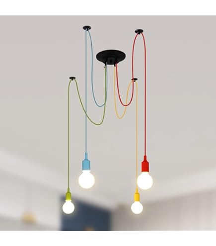 Lampadario Sospensione Edison Regolabile - Nero, 6 Luci, Stile Industriale - Foto 6