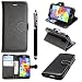 Produktbild Samsung Galaxy S7 Hülle, Kamal Star® Hülle Lederhülle Tasche Handyhülle mit Standfunktion Card Holder Kunstleder + Stylus (Black Book)