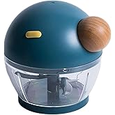 Valkyrie 500ml Rondo Bamboo Handle 3 Blades Meat Vegetable Chopper Manual Hand Rondo Blue
