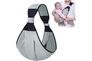 Roysmart Marsupio Neonato, Fascia Porta Bebe, Fascia per marsupio regolabile, Fascia per Neonati Traspirante, Wrap Baby Carrier per 0-36 Mesi da Neonato a Bambino (Grigio)