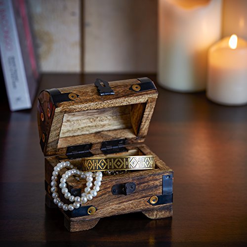 Geld-Schatztruhe zum 30. Geburtstag mit Gravur – Klein – Dunkel – Bauernkasse – Schmuckkästchen – Spardose – Aufbewahrungsbox aus Holz – lustige und originelle Geburtstagsgeschenk-Idee – 10 cm x 7 cm x 8,5 cm - 3