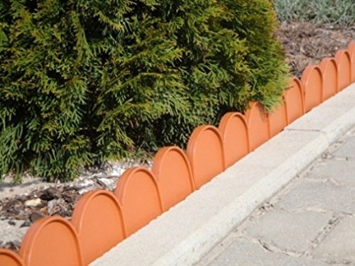 Zierzaun Zaun Beeteinfassung Beetumrandung 5 m 4 Farben Rasenkante (Terracotta) - 2