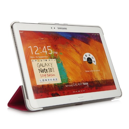 iHarbort® Samsung Galaxy Note 10.1 2014 Edition Hülle Case – Ultra Slim Leder Tasche Hülle Etui Schutzhülle Für Samsung Galaxy Note 10.1 Zoll 2014 Editon P600 P601 Case Holder mit automatischer Weckfunktion (Galaxy Note 10.1 2014 Edition, Hot Pink) - 2