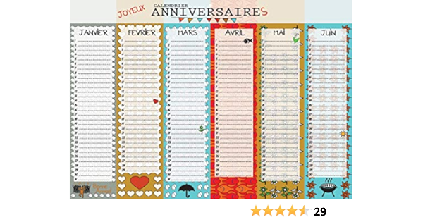 Calendrier Souple Recto Verso Calendrier Anniversaire Perpetuel 30x42cm Sans Annee Inscriptible Amazon Fr Fournitures De Bureau