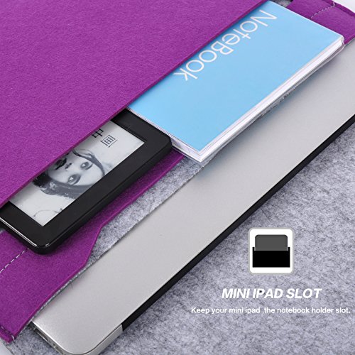 YESSBON 13,3 Zoll Macbook Air/Pro Retina Schönem Filz Sleeve Filztasche Hülle Ultrabook Laptop Tasche Notebook-Taschen Speziell für 13,3 Apple Macbook Pro Retina und Macbook Air Zoll entworfen – Grau& Blaurot - 5