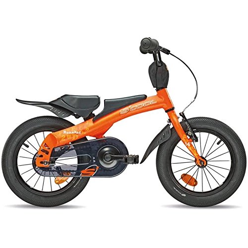 Preisvergleich Produktbild SCOOL Rennrad 14 Kinderfahrrad und Laufrad in Einem orange
