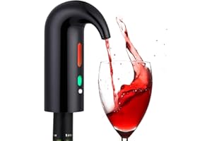 NK Décanteur de vin électrique, aérateur de vin automatique et portable, rechargeable par USB, avec tube en silicone et sac en tissu, filtre et bouton ON/OFF, batterie 1500 mAh - Noir