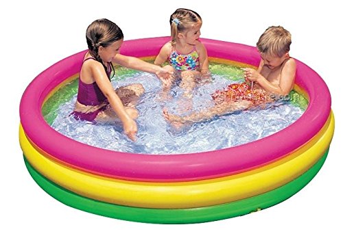Akshaj Trade Soft Inflatable Baby Pool Bath Water Tub For Kids Big Three Ring Pool 45 X 10